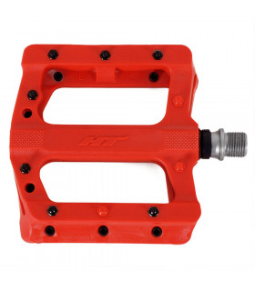 PEDALES PLATAFORMA HT PA01 CON PINS METALICOS (NARANJA NEON)