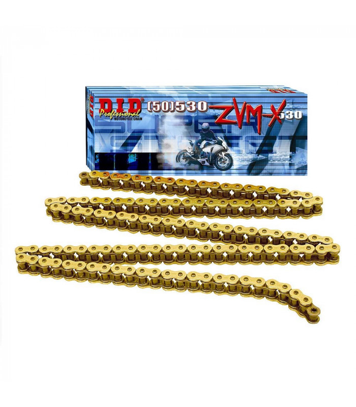 DID 520 ZVMX X-RING CHAIN. GOLD (118 LINKS)