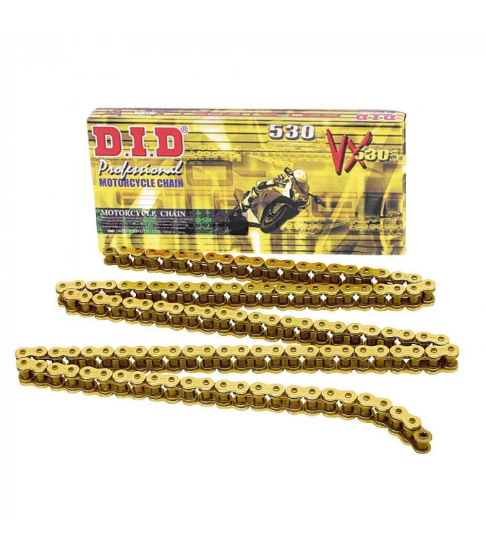 CADENA DID 530 VX X-RING DORADA (122 PASOS)