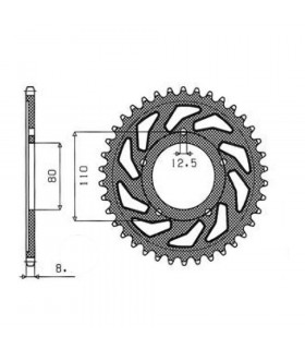 SUNSTAR STEEL REAR SPROCKET HONDA, TRIUMPH (42 TEETH)