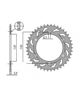 SUNSTAR STEEL REAR SPROCKET KAWASAKI, SUZUKI (48 TEETH) | TopFun.com