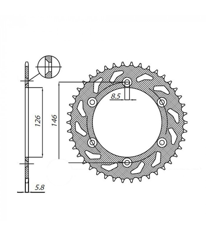 SUNSTAR STEEL REAR SPROCKET KAWASAKI, SUZUKI (48 TEETH) | TopFun.com
