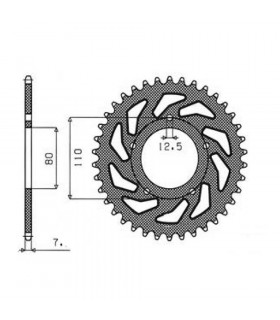 SUNSTAR STEEL REAR SPROCKET HONDA, TRIUMPH (40 TEETH)