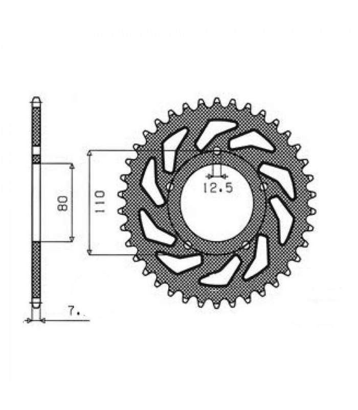 SUNSTAR STEEL REAR SPROCKET HONDA, TRIUMPH (42 TEETH) | TopFun.com