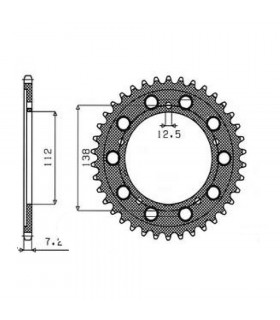 SUNSTAR STEEL REAR SPROCKET HONDA (42 TEETH)