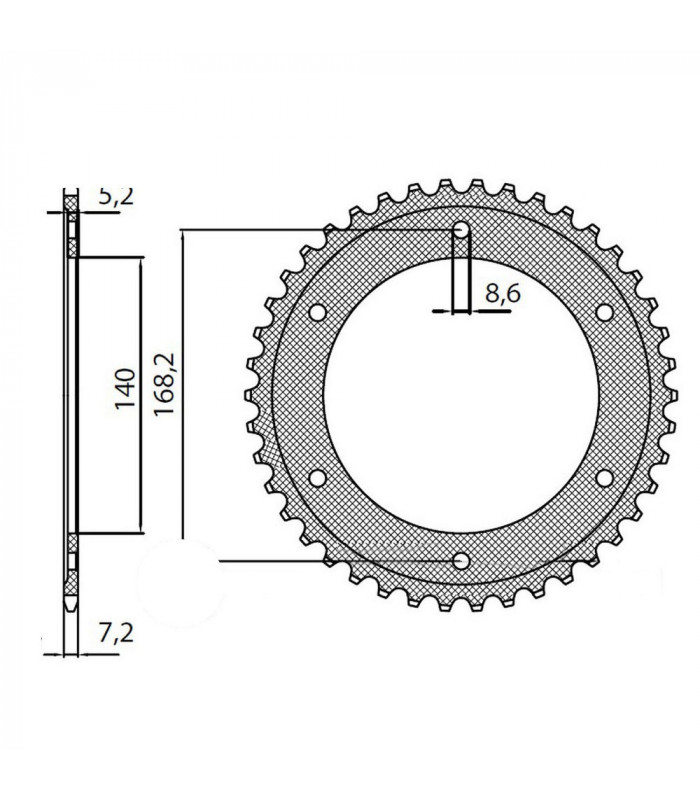 SUNSTAR STEEL REAR SPROCKET BMW F 650, F 800 (42 TEETH)