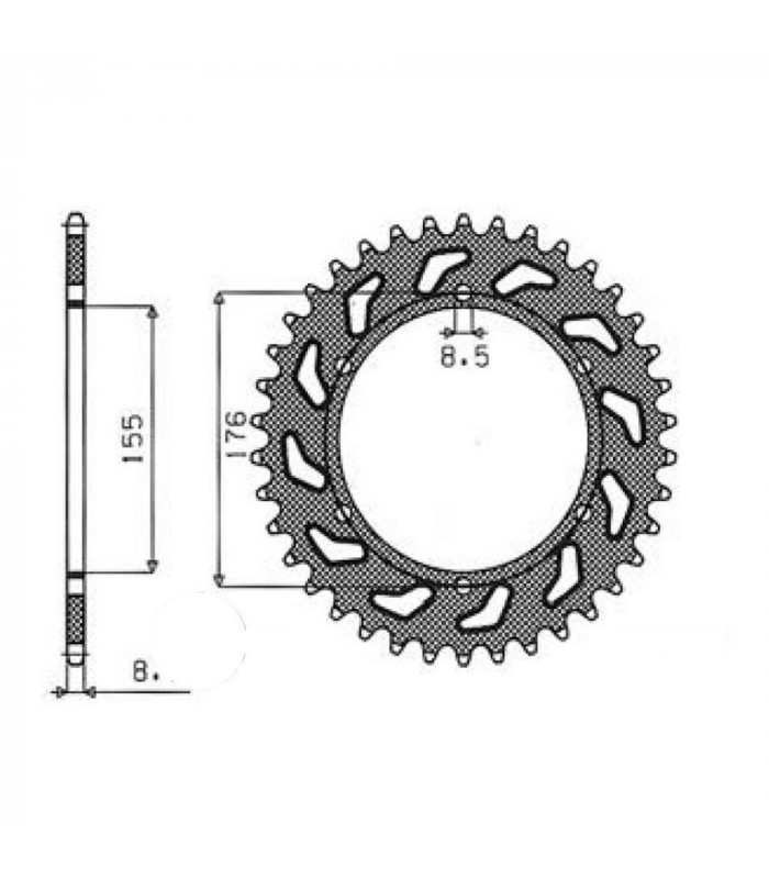 SUNSTAR STEEL REAR SPROCKET FOR TRIUMPH  (43 TEETH)