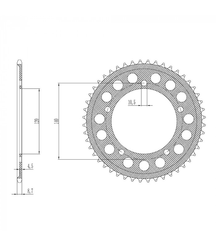 CORONA SUNSTAR ALUMINIO SUZUKI, TRIUMPH (43 DIENTES) | TopFun.com