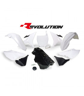 KIT PLASTICOS BLANCO/NEGROS  CON DEPOSITO YZ 125-250 ' 2015-16