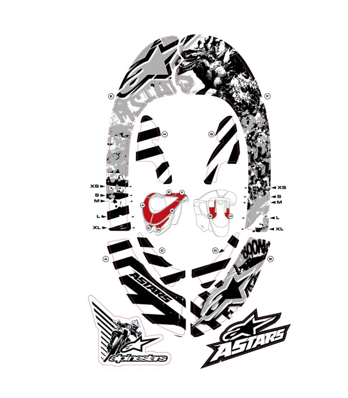 ALPINESTARS BIONIC NECK GRAPHIC KIT (GREY/BLACK)