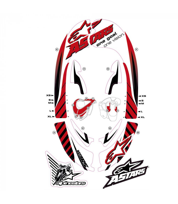 GRÁFICOS ALPINESTARS BIONIC (ROJO/NEGRO)