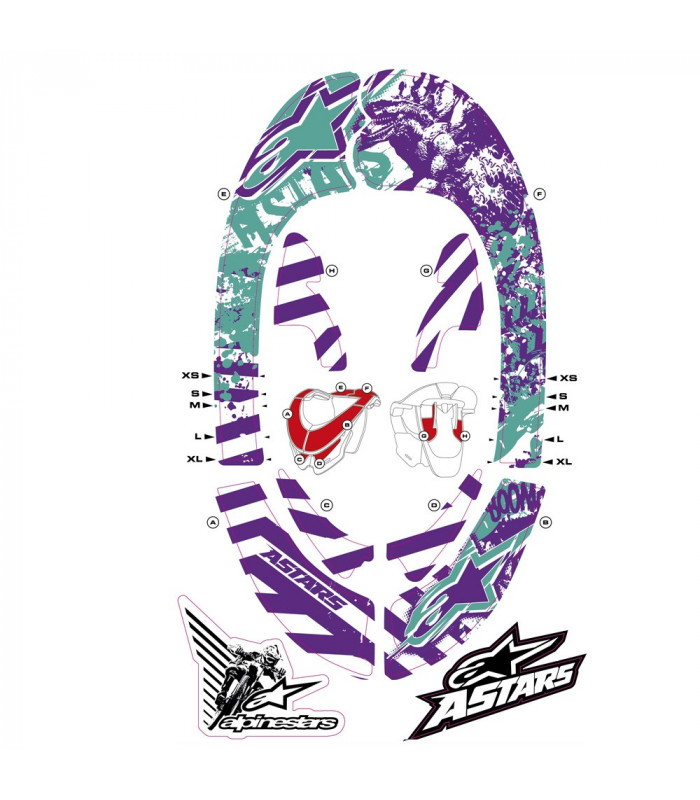 ALPINESTARS BIONIC NECK GRAPHIC KIT (VIOLET/BLUE MARINE)