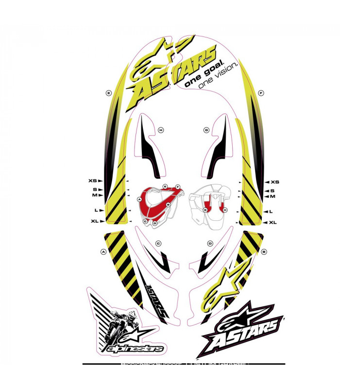 ALPINESTARS BIONIC NECK GRAPHIC KIT (YELLOW FLUO/WHITE)