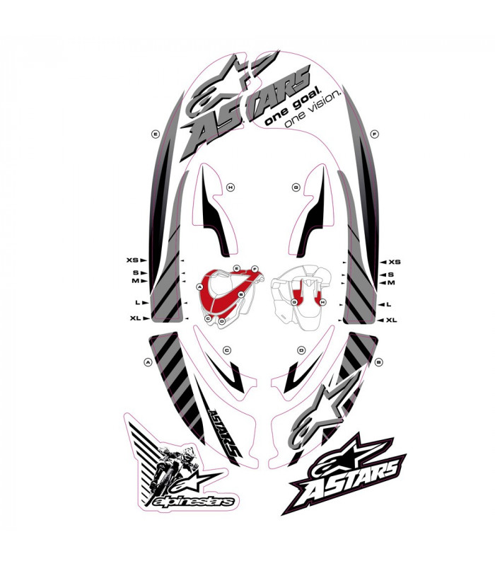 ALPINESTARS BIONIC NECK GRAPHIC KIT (GREY/WHITE)