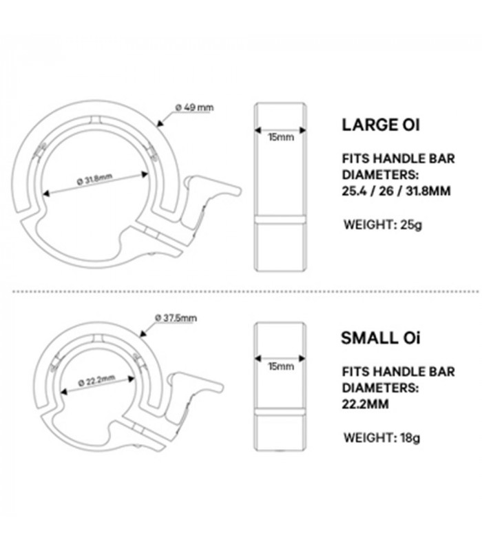 TIMBRE KNOG OI CLASSIC SILVER LARGE