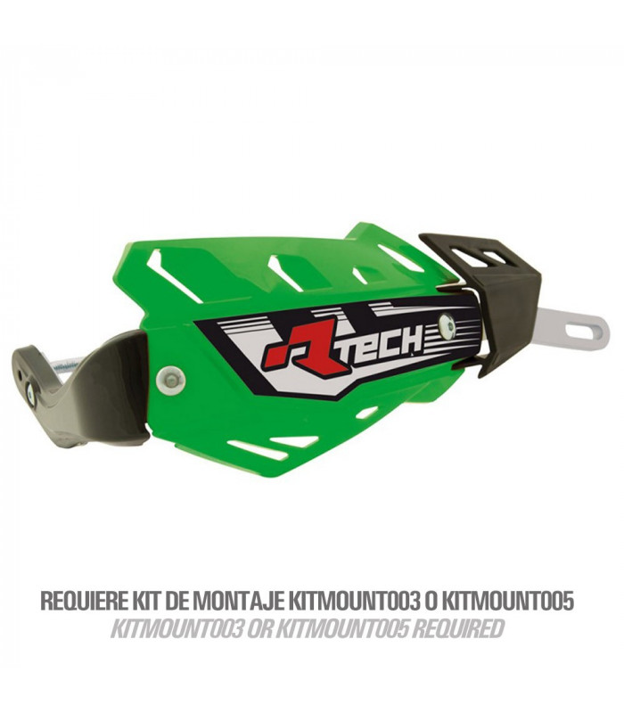 PARAMANOS END-CROSS FLX.  VERDES CON REFUERZO ALUM.