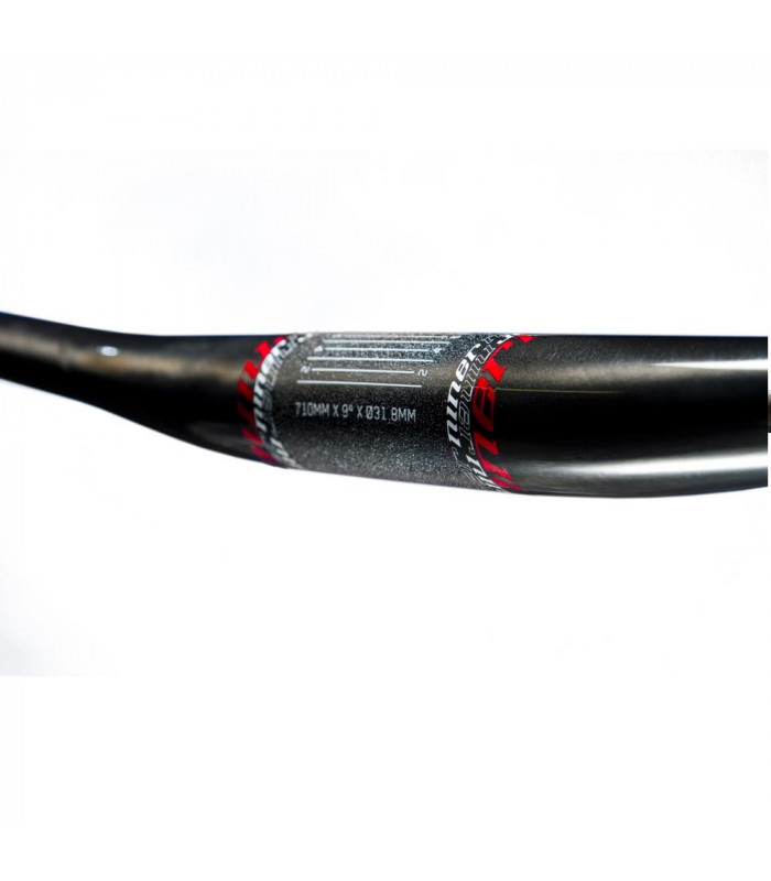 NINER FLAT TOP CARBON HANDLEBAR (RED/710 MM)