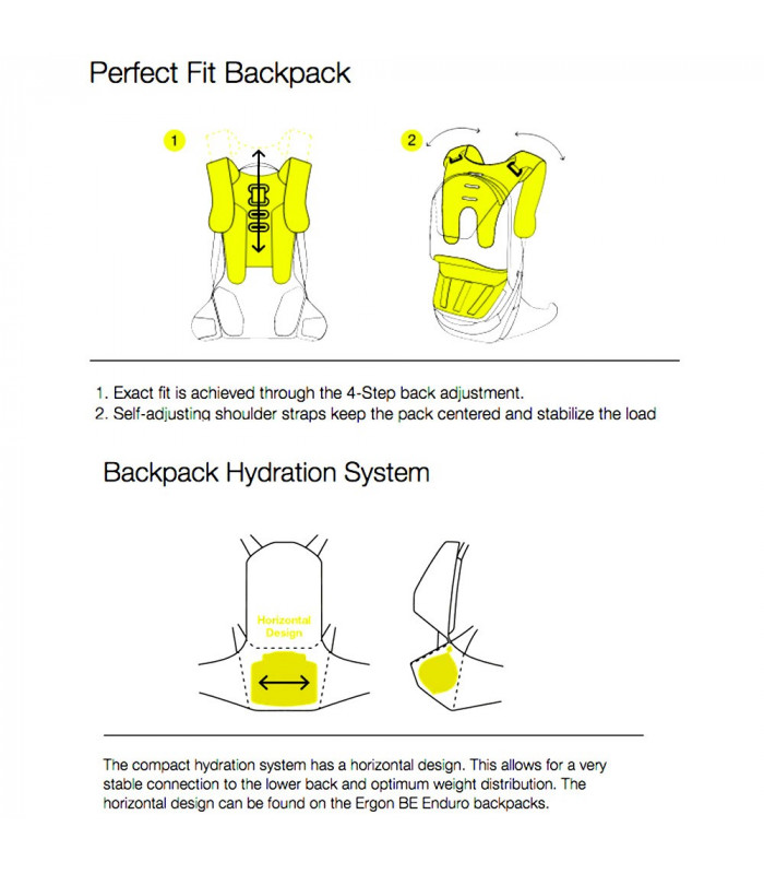 MOCHILA ERGON BE2 ENDURO (ROJO)