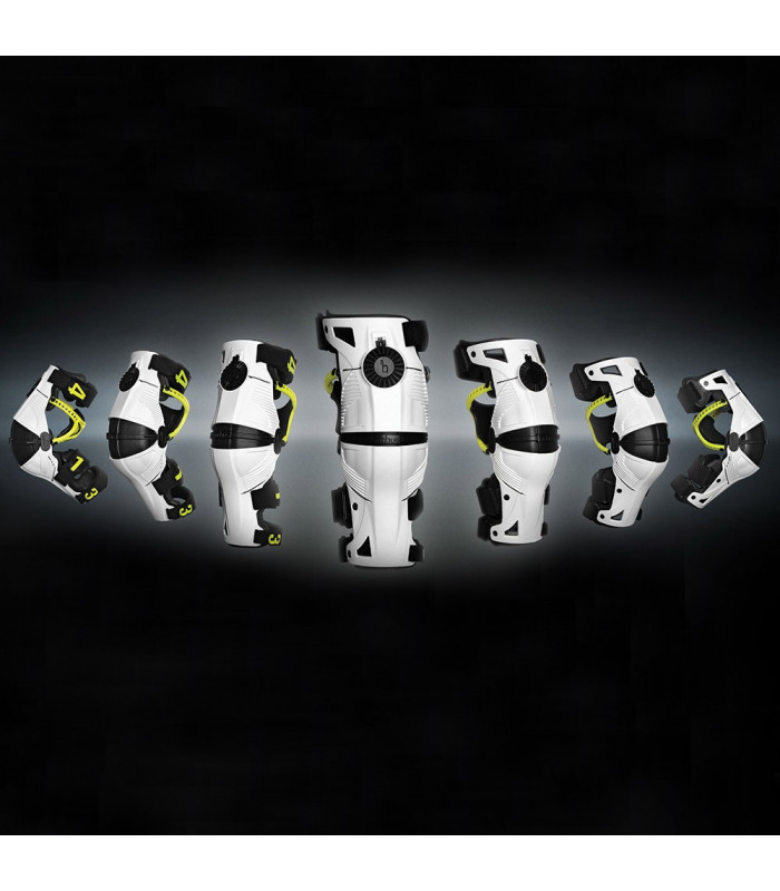 MOBIUS X8 KNEE BRACES (WHITE/ACID YELLOW)