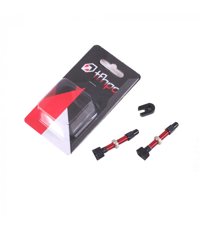 SET VALVULAS TFHPC 40mm ALUMINIO ROJAS