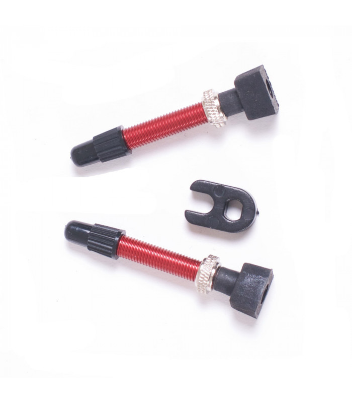 SET VALVULAS TFHPC 40mm ALUMINIO ROJAS