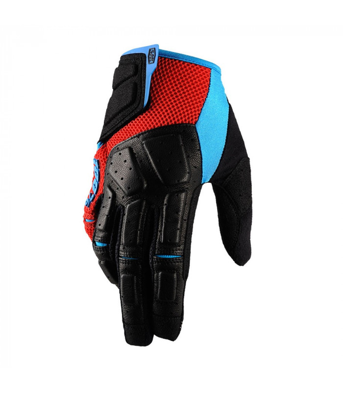 GUANTES 100% SIMI RED/CYAN