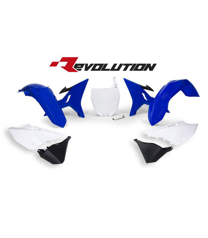 REC. KIT PLASTICOS AZUL-BLANCO-NEGRO REVOLUTION  YZ 125-250 ' 2002-18