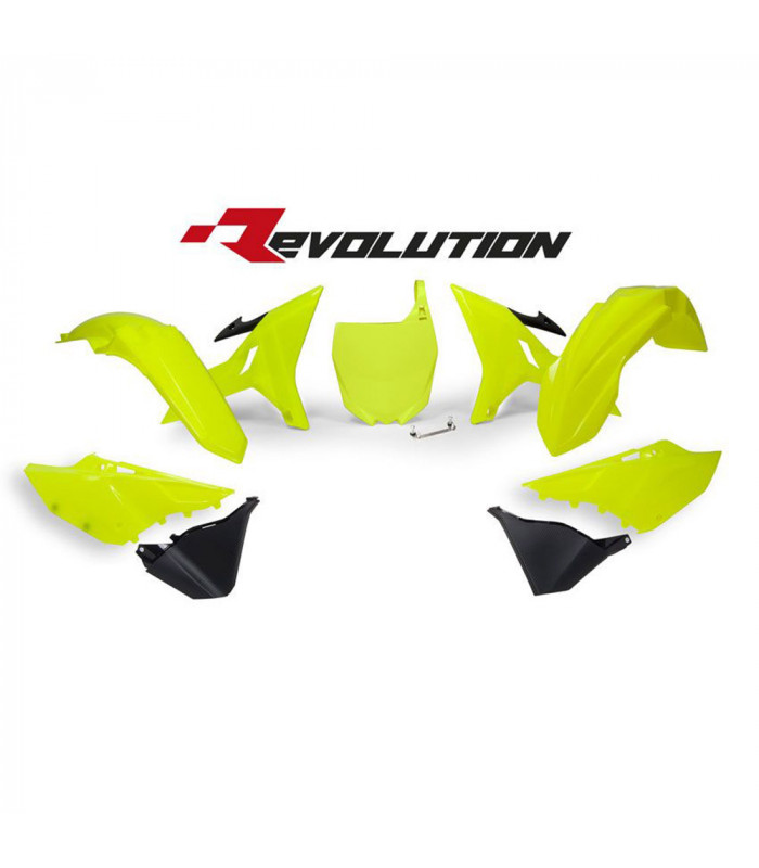 REC. KIT PLASTICOS AMARILLO NEON REVOLUTION  YZ 125-250 ' 2002-18