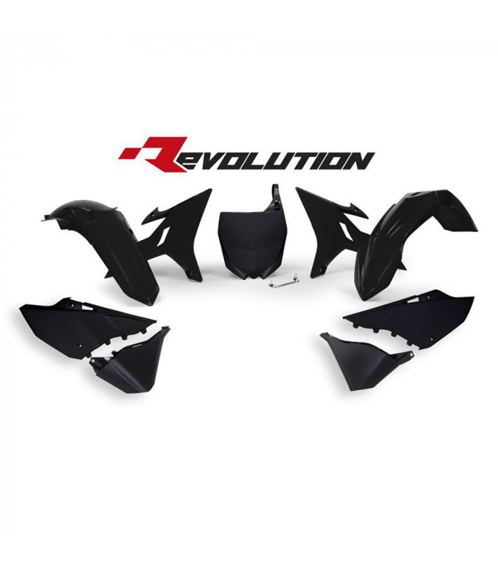 REC. KIT PLASTICOS NEGROS REVOLUTION  YZ 125-250 ' 2002-18