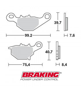 BRAKING 905CM44 OFF ROAD SINTERED BRAKE PADS SUZUKI RM 85 (2005-2018)