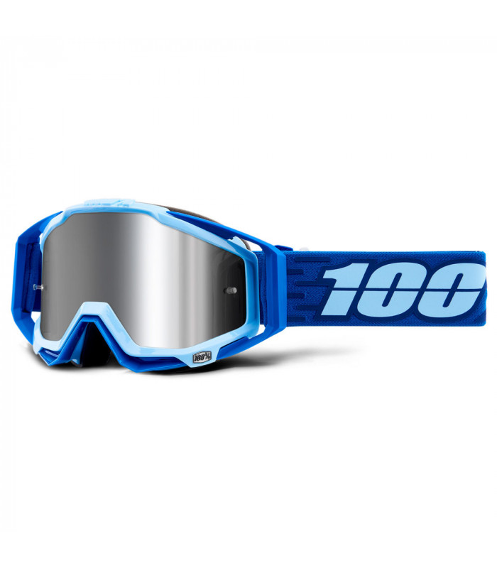 MASCARA 100% RACECRAFT PLUS (+) RODION  (LENTE INJ. SILVER FLASH MIRROR)