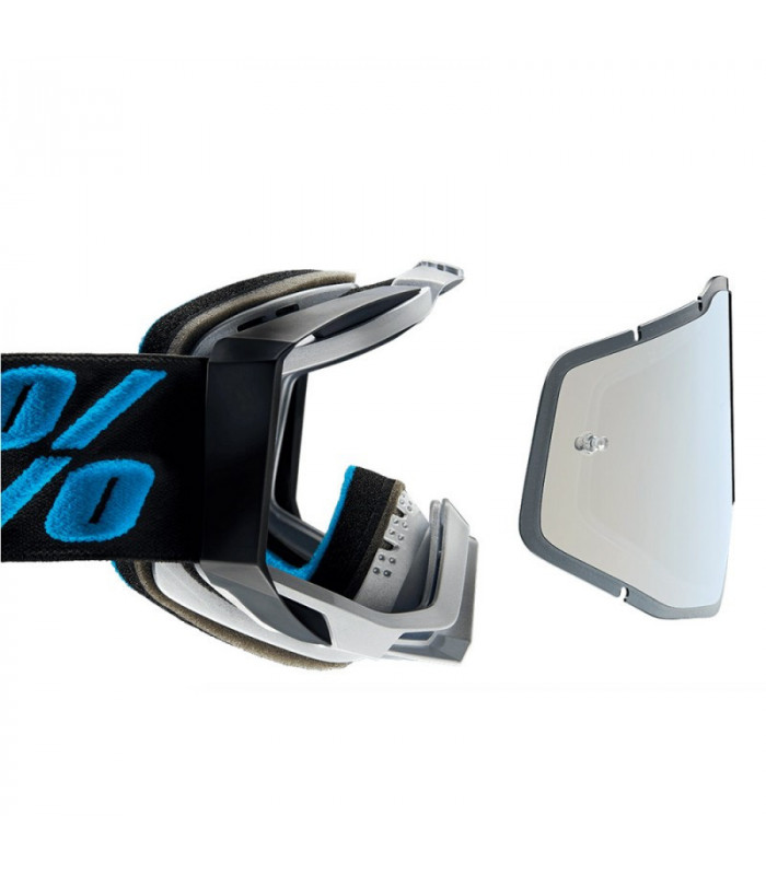 MASCARA 100% RACECRAFT PLUS (+) RODION  (LENTE INJ. SILVER FLASH MIRROR)