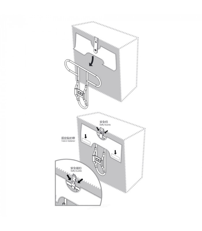 CANASTILLA CON BOLSA HOOKII PINK/GREY