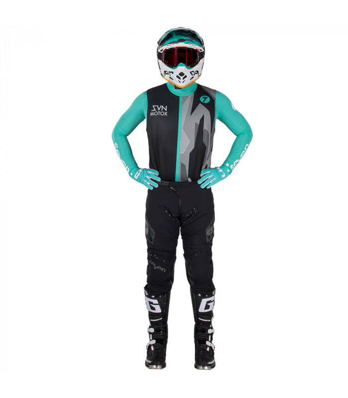 PANTALON MX ZERO RAIDER BLACK/AQUA LIGHT.
