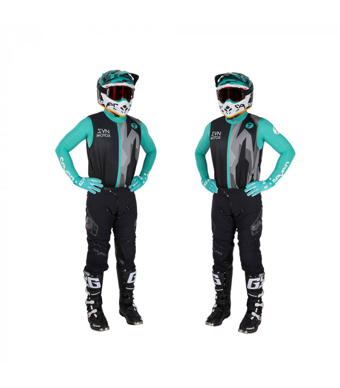 PANTALON MX ZERO RAIDER BLACK/AQUA LIGHT.