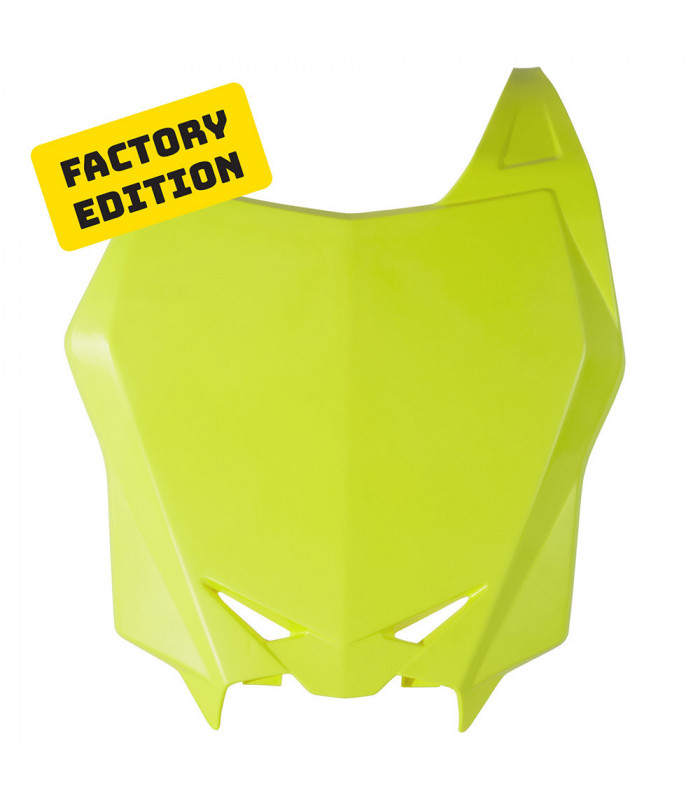 PLACA FRONTAL PORTAN. NEON YELLOW FACTORY EDITION  SUZUKI RMZ 250 2010-17 / 450 2008-17