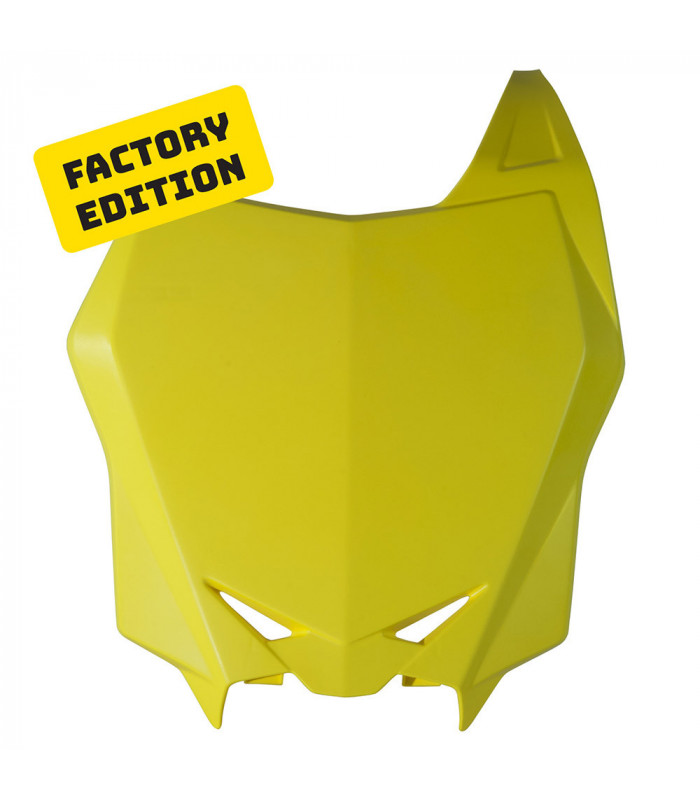 PLACA FRONTAL PORTAN. AMARILLA FACTORY EDITION  SUZUKI RMZ 250 2010-17 / 450 2008-17