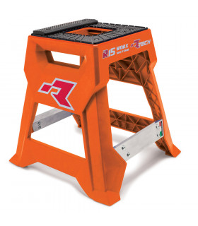 CABALLETE PLASTICO MOTO NARANJA  CON BANDEJA HERRAMIENTAS