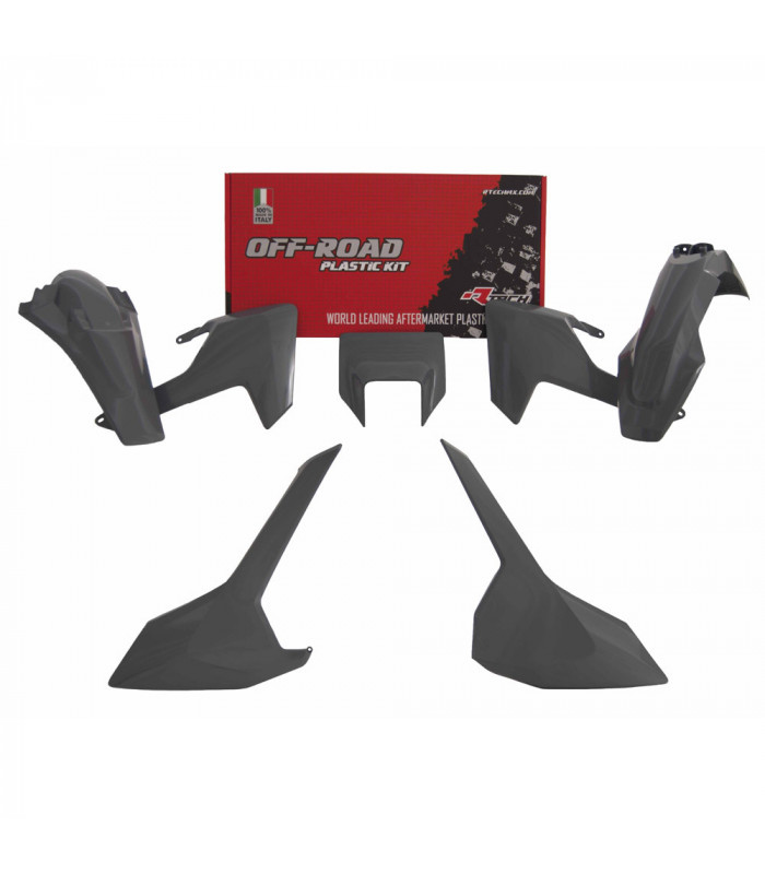 KIT PLASTICOS QUANTUM GREY (5 PZS.)  HUSQVARNA TX-TE-FE 2017-19