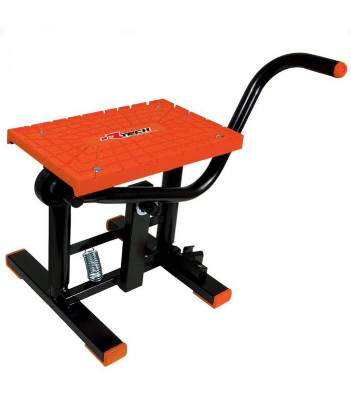 RTECH FOOT LIFT BIKE STAND WITH CROSS TPU PLATE (NEON ORANGE)