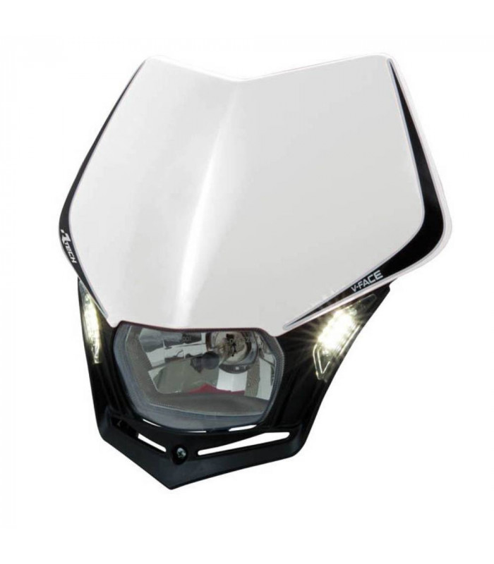 RTECH V-FACE LED HEADLIGHT (WHITE/BLACK) | TopFun.com