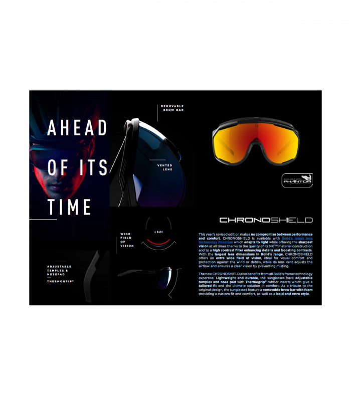 GAFAS BOLLE CHRONOSHIELD MATTE BLACK (LENTE FOTOCROMÁTICA BROWN RED)