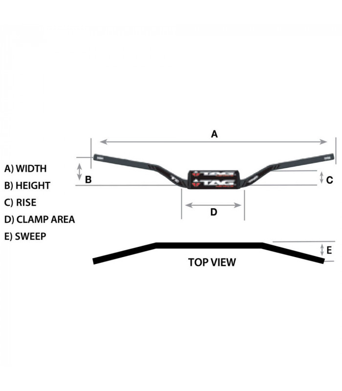 TAG T2 HANDLEBAR YAMAHA YZ (BLUE) | TopFun.com