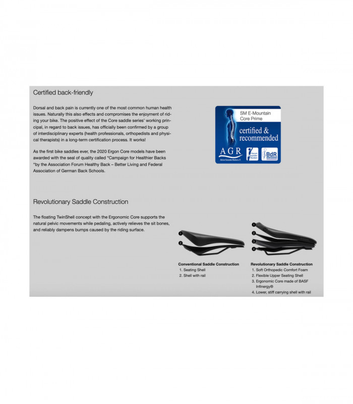 SILLÍN ERGON SM E-MOUNTAIN CORE PRIME MUJER (STEALTH) | TopFun.com