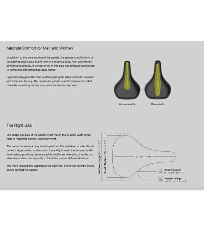ERGON SC CORE PRIME WOMEN SADDLE (BLACK/GREY)