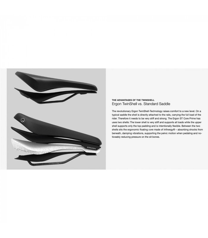 ERGON ST CORE PRIME WOMEN SADDLE (BLACK/WHITE)