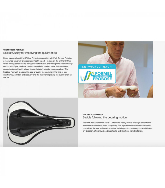 ERGON ST CORE PRIME WOMEN SADDLE (BLACK/WHITE)