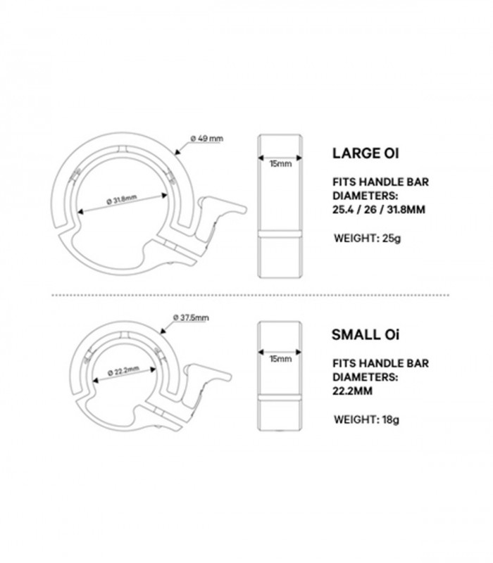 TIMBRE KNOG OI CLASSIC GRANDE (SILVER GHOST) | TopFun.com