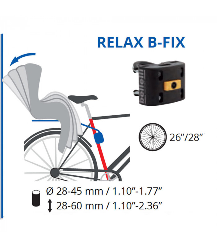 BELLELLI SUMMER RELAX B-FIX CHILD REAR BIKE SEAT (GREY/RED) | TopFun.com