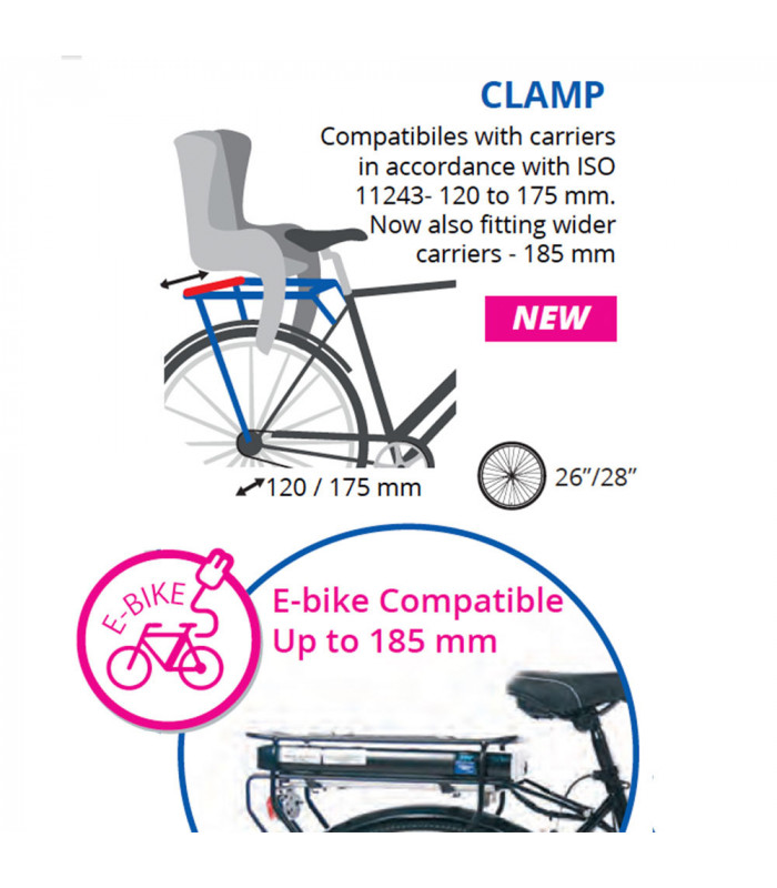 BELLELLI LOTUS CLAMP CHILD REAR BIKE SEAT (SKY BLUE)